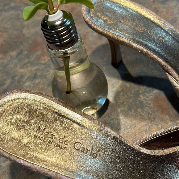 Max De Carlo Pointed Toe Kitten Heel 7.5 Lavender and Tan - Picture 3 of 8